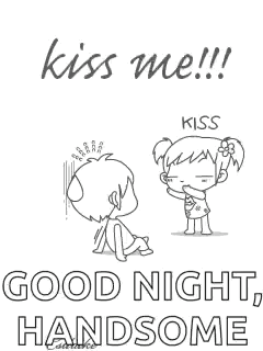 Black and White Boy Girl Saying Kiss Me