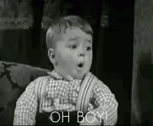 Black and White Boy Saying Oh Boy