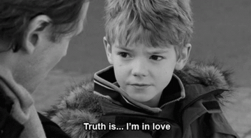 Black and White Boy Talking to Man Truth Is I'm In Love