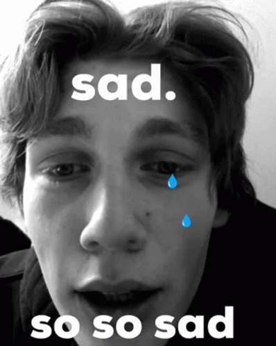 Black and White Boy With Tear Saying Sad So So Sad