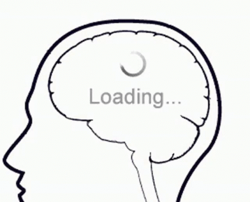 Black And White Brain With Loading Sign GIF