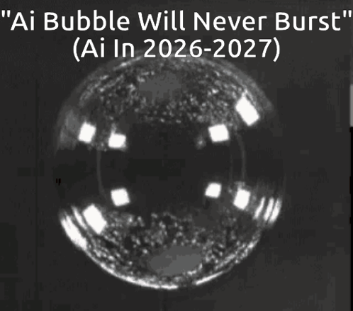 Black and White Bubble With Ai Bubble Will Never Burst