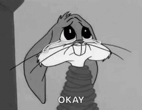 Black And White Bugs Bunny Crying GIF