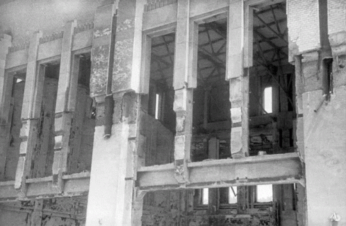 Black and White Building With Few Windows