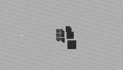 Black and White Building with Grid Pattern