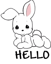 Black and White Bunny Saying Hello