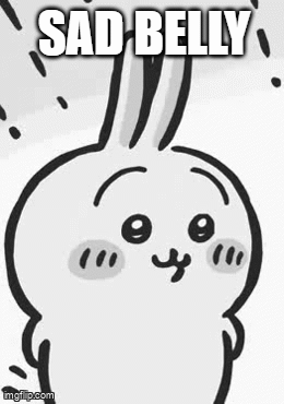 Black And White Bunny Saying Sad Belly GIF