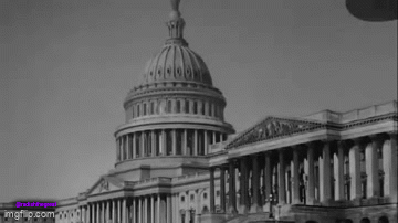 Black and White Capitol Building with Dome