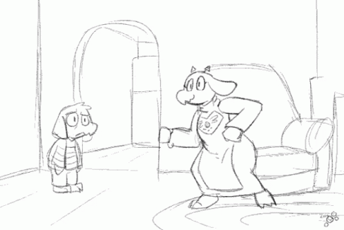 Black And White Cartoon Character Drawing GIF