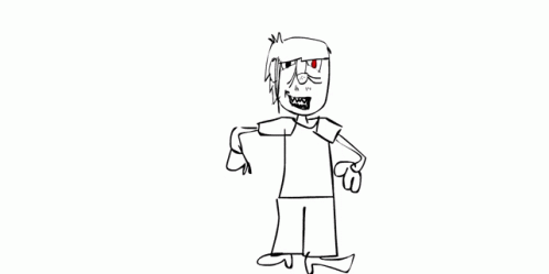 Black and White Cartoon Character