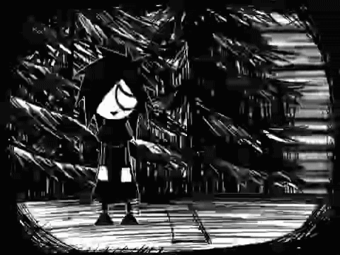Black And White Cartoon Character GIF