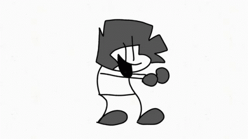 Black and White Cartoon Character With Boxing Gloves