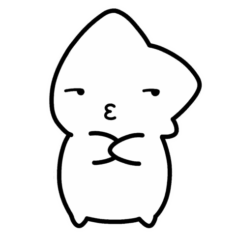 Black and White Cartoon Character with EX
