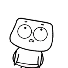 Black And White Cartoon Character With Glasses