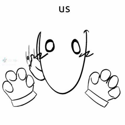 Black And White Cartoon Character With Hearts GIF