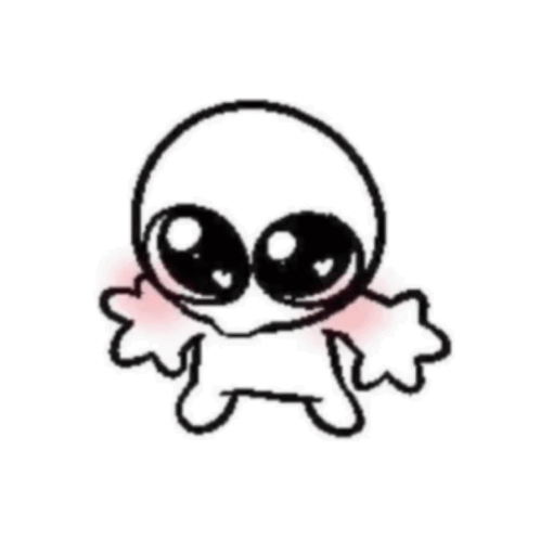 Black And White Cartoon Character With Hearts GIF