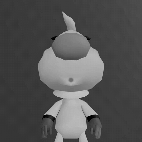 Black and White Cartoon Character with Large Nose