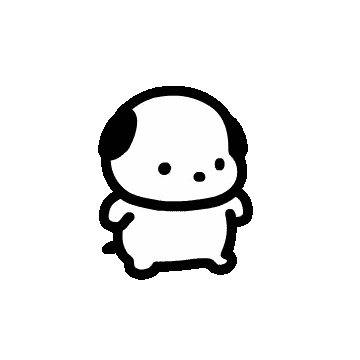 Black and White Cartoon Dog with Spot