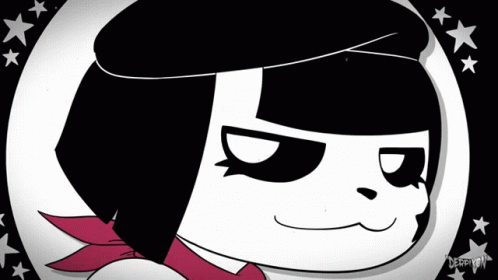 Black And White Cartoon Girl With Beefy GIF
