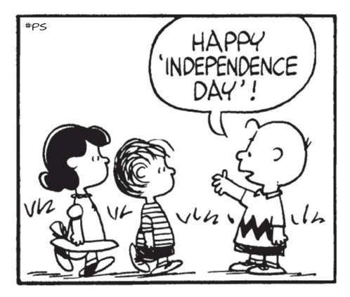 Black and White Cartoon It Means Being Free From Influence or Control of Others