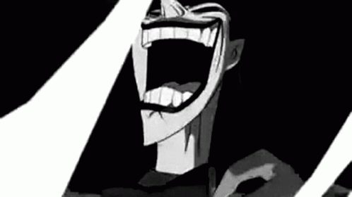 Black and White Cartoon Laughing