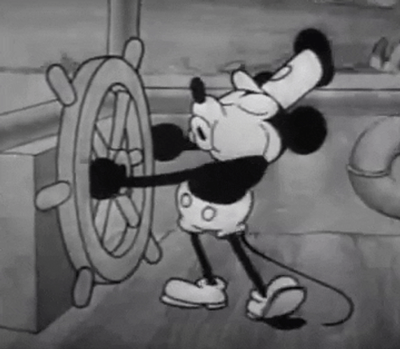 Black And White Cartoon Mickey GIF.