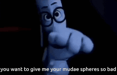 Black and White Cartoon Pointing You Want to Give Me Your Mudae Spheres So Bad