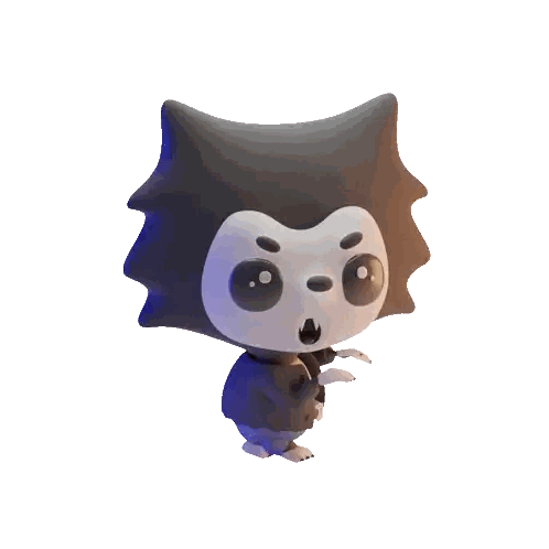 Black and White Cartoon Surprised Character