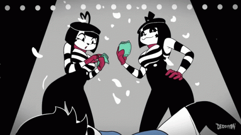 Black And White Cartoon Two Mimes Derpyman GIF