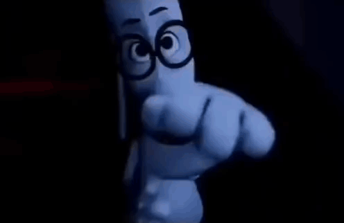 Black And White Cartoon With Glasses Pointing GIF