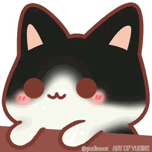 Black and White Cat Art of Yudine