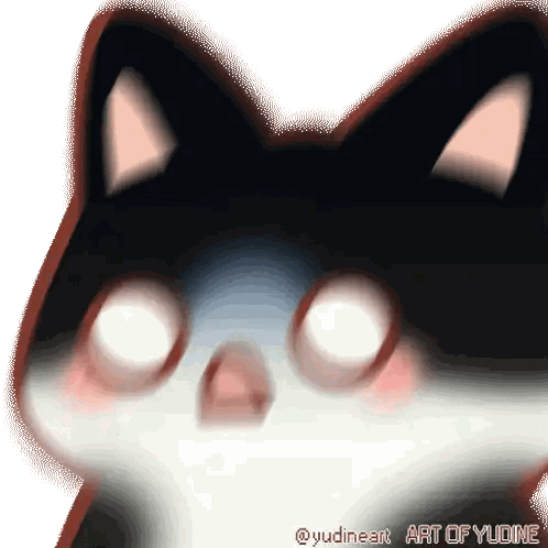 Black and White Cat Art of Yudine
