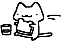 Black And White Cat Eating Sandwich GIF