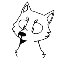 Black and White Cat Face with Closed Eyes