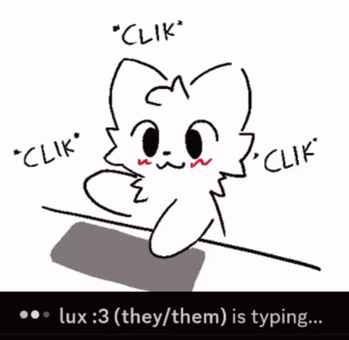 Black and White Cat Lux 3 They / Them Is Typing