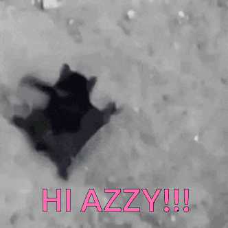 Black and White Cat Saying Hi Azzy in Pink