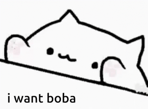 Black And White Cat Saying I Want Boba GIF