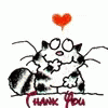 Black And White Cat Thank You Clipart GIF