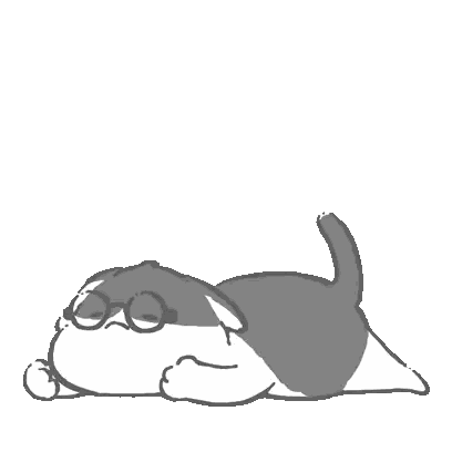 Black and White Cat With Glasses Laying Back