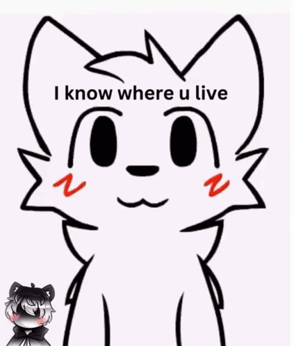 Black and White Cat With I Know Where U Live