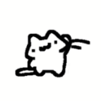 Black and White Cat With Mustache and Tail