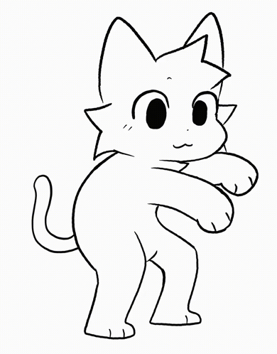 Black and White Cat with Outstretched Paws