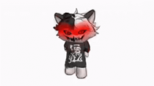 Black and White Cat With Red Eyes and Skull Shirt Dancing