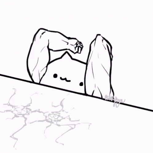 Black And White Cat With Red Lines GIF