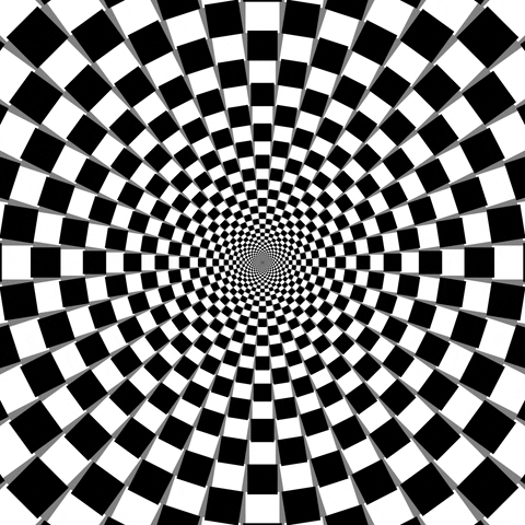 Black And White Checkboard Hypnosis Spiral GIF
