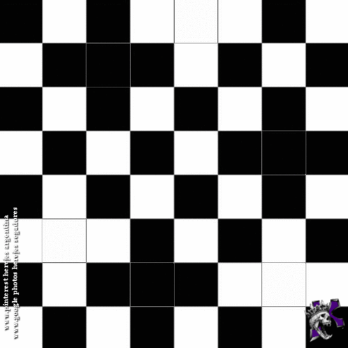 Black And White Chess Board With Purple Crown GIF
