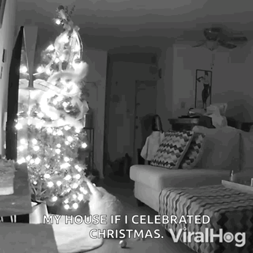 Black and White Christmas Tree