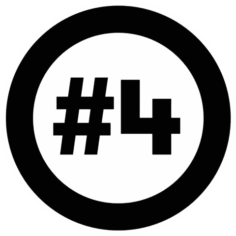 Black and White Circle with Number 4