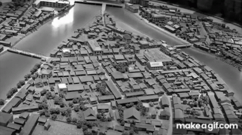 Black and White City Model makeagif.com