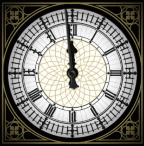 Black and White Clock With Roman Numerals